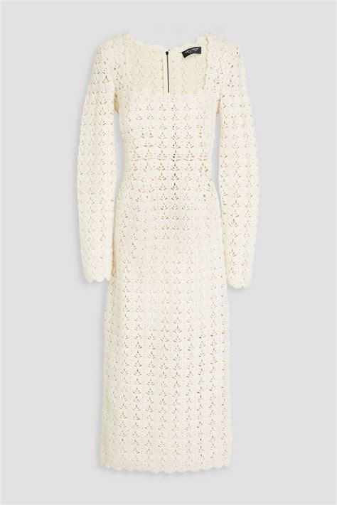 dolce gabbana crochet white skirt|dolce gabbana long sleeve.